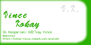 vince kokay business card